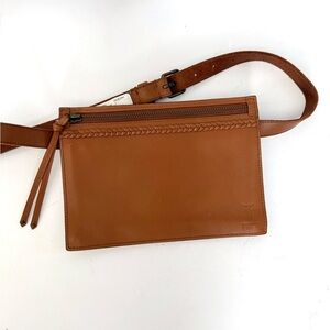 Frye Leather NWT $218 Tan Hip Belt Sling Bag Fanny Pack Boho Hippie